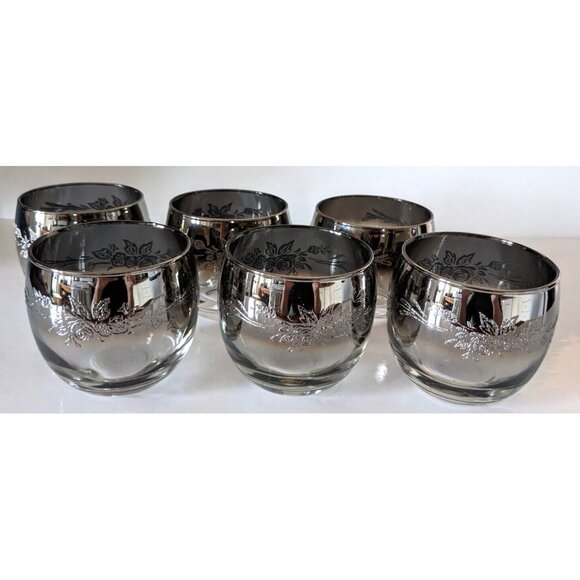 MCM Set Of 6 Dorothy Thorpe Whiskey Brandy Glass Tumbler+ 6 Shots Sandblasted - Picture 6 of 15